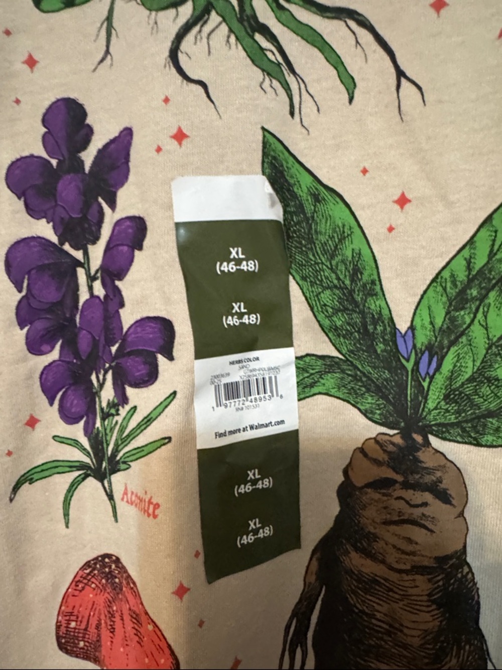 Harry Potter Herbology Short Sleeve Tee - Beige Botanical Graphic - Picture 5 of 9